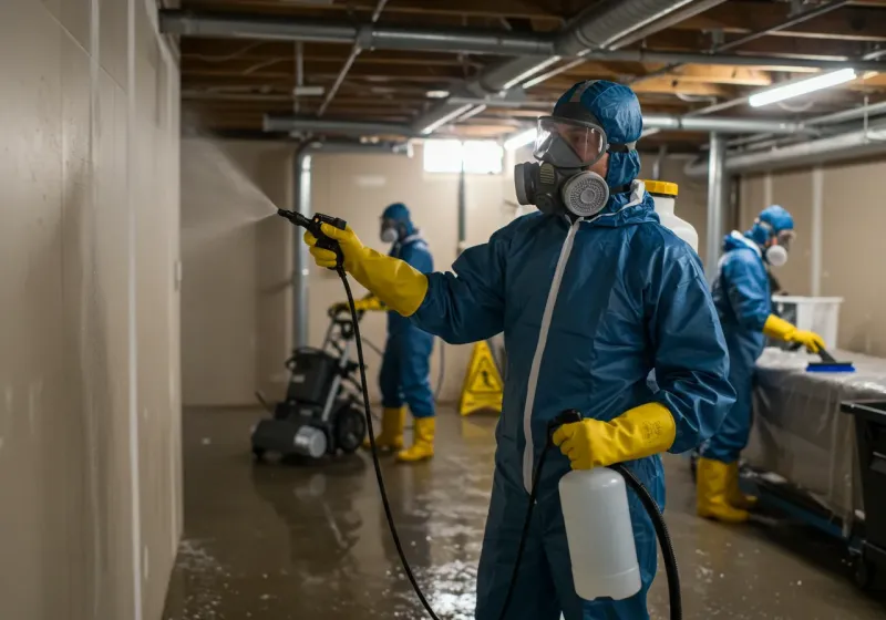 Basement Sanitization and Antimicrobial Treatment process in Otis Orchards-East Farms, WA