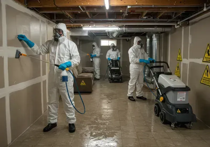 Basement Moisture Removal and Structural Drying process in Otis Orchards-East Farms, WA